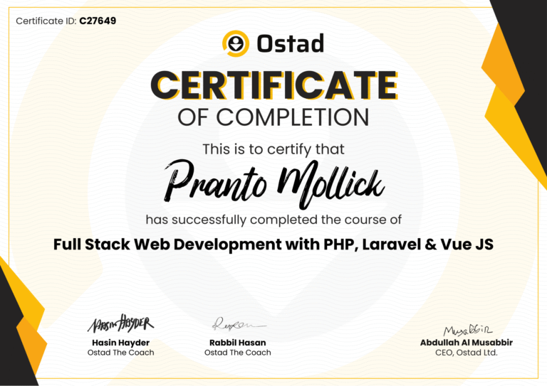 Full Stack Web Development with PHP, Laravel & Vue JS
