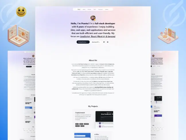 ✨ Next.js + React Developer Portfolio Showcase